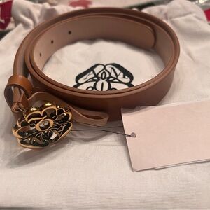 Alexander McQueen NWT 90cm brown coffee women’s belt w/ dustbag